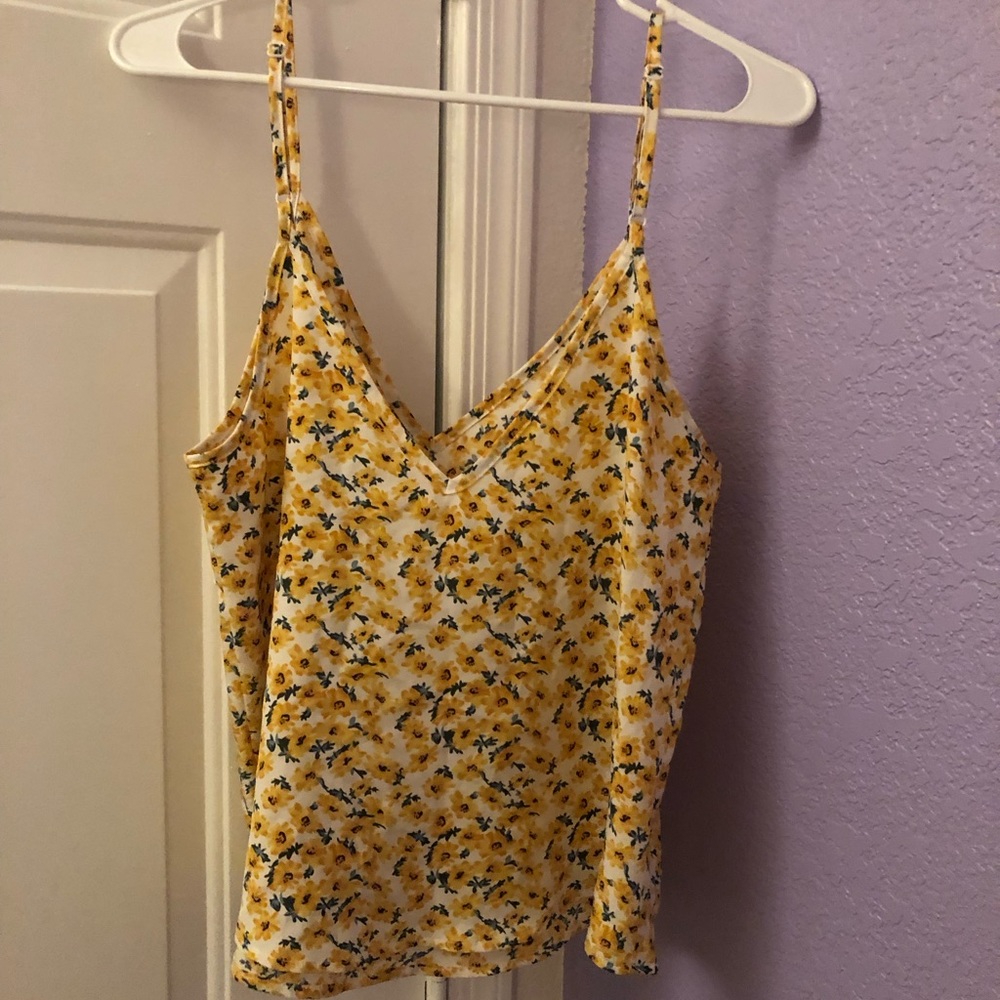 SHEIN yellow floral tank